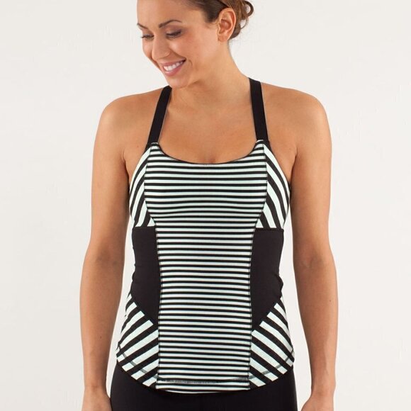 lululemon athletica Tops - Lululemon Classic Work it out Striped Tank Top